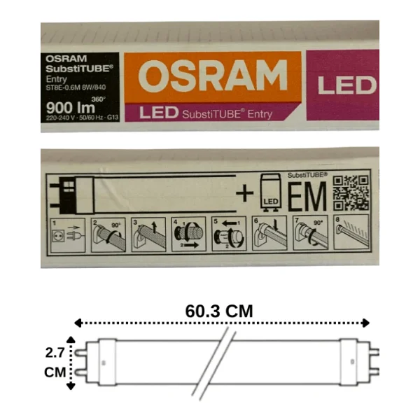 Osram Substitube 8w 840 4000k (Günışığı) G13 Duylu LED Floresan - Görsel 3