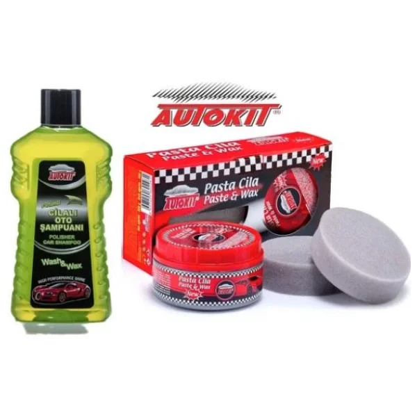 Autokit Cilalı Oto Şampuanı Ve Süngerli Pasta Cila Seti - Görsel 6
