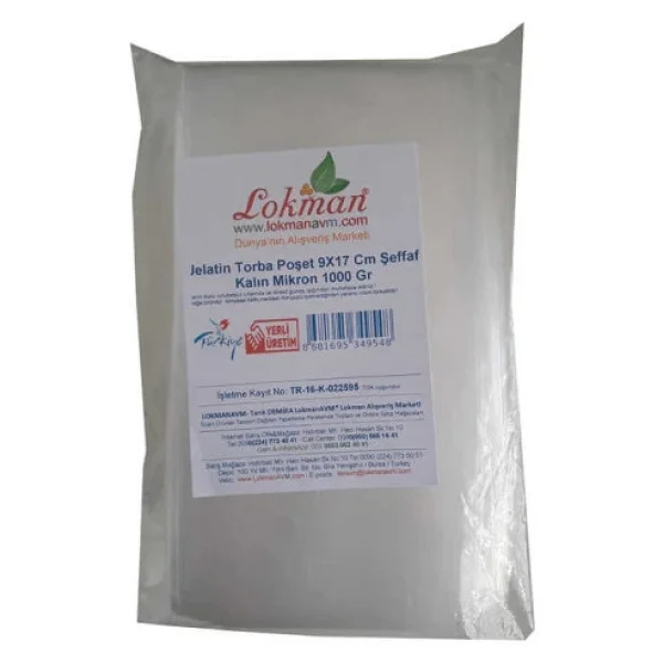 Jelatin Torba Poşet 9x17 Cm Şeffaf Kalın Mikron 1000 Gr 1 Paket - Görsel 6