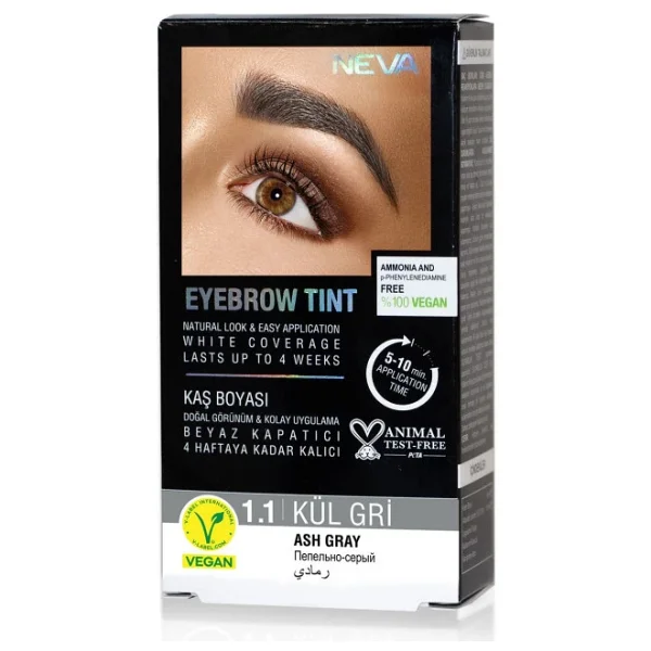 Neva Eyebrow Tınt Kaş Boyası 15ml (Vegan) 1.1 Küllü Gri - Görsel 4