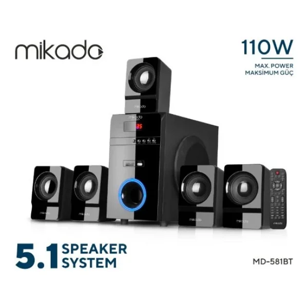 Mikado Md-581bt 5+1 110 W Ev Sinema Hoparlörü - Görsel 2