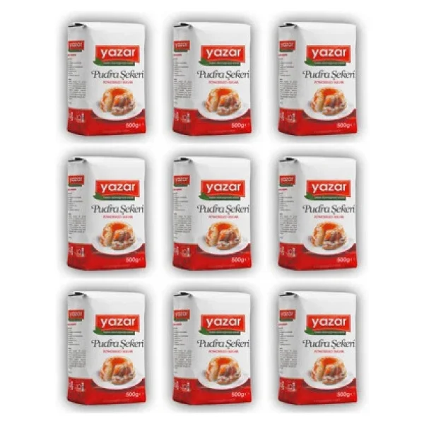 Yazar 500 Gr 9 Paket Pudra Şekeri - Görsel 2