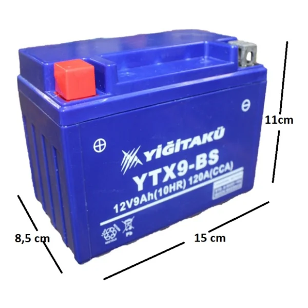 Yiğit Akü Ytx9-Bs 12v 9 Ah Motosiklet Aküsü - Görsel 4