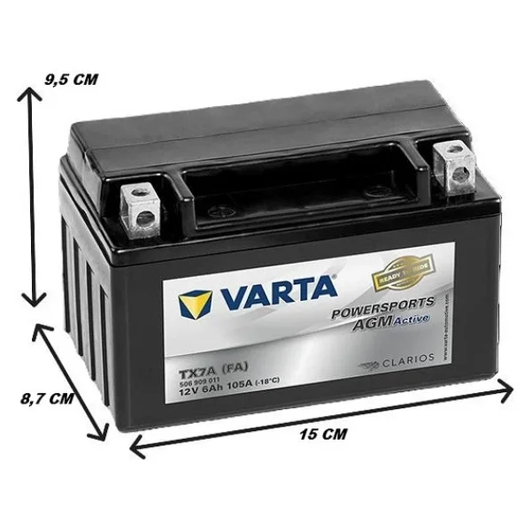 Varta Powersports Agm Ytx7a-Bs 12 V 6 Ah Motosiklet Aküsü - Görsel 5