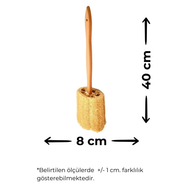 Ahşap Saplı Doğal Kabak Lifi Sırt Fırçası 8x40 Cm. - Görsel 7
