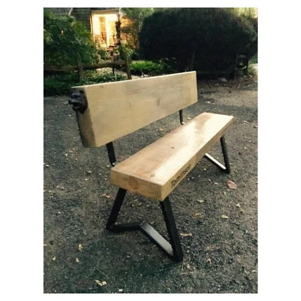 Park Bahçe Oturma Bankı Ahşap Metal Bank Ayağı - Görsel 3