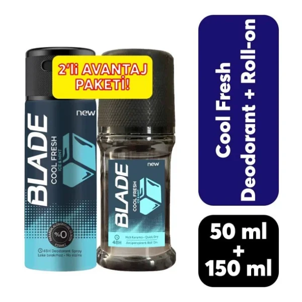 Blade Cool Fresh Deodorant 150 Ml + 50 Ml Roll On Avantajli Paket - Görsel 3
