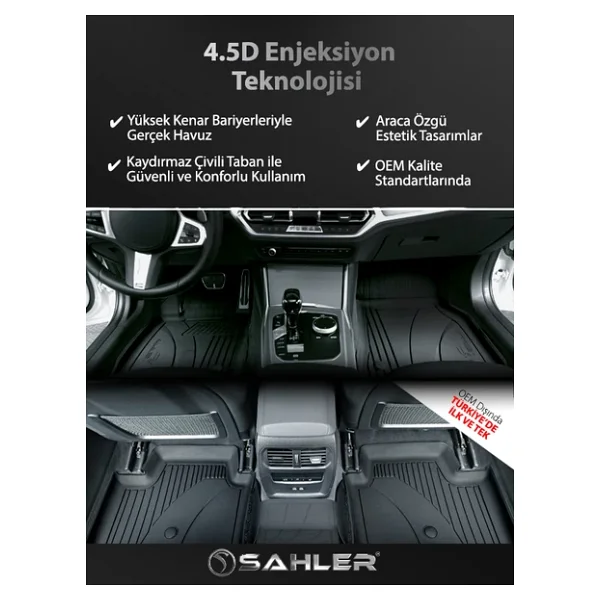 Sahler Honda Civic 2016-2020 Uyumlu Araca Özel 4.5d Havuzlu Oto Paspas - Honda Civic Fc5 - Görsel 7