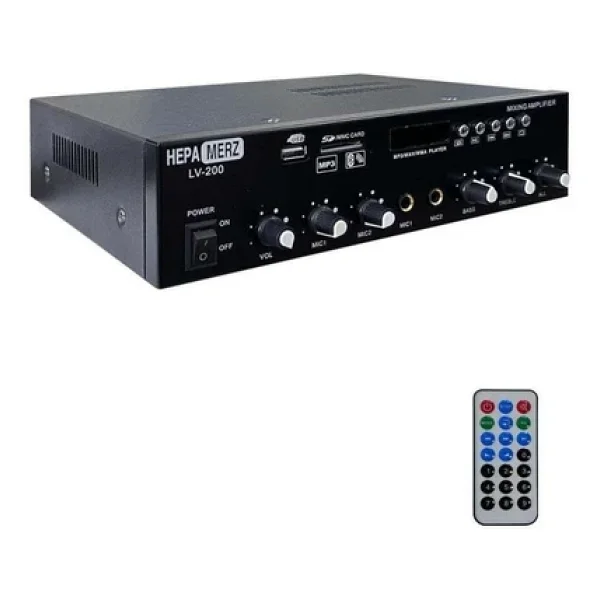 Hepa Merz Lv-200 100v Trafolu Ve 4-16 Ohm Mixer Amfi 200w Anfi Bluetooth USB - Görsel 7