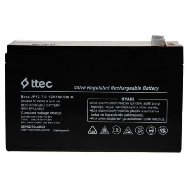 Ttec 12v 7ah / 20hr Kuru Akü (Oyuncak Araba Jeep Moto Tartı Terazi Ups Aküsü) - Görsel 7