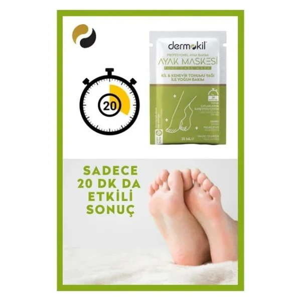 Dermokil Kil Ve Kenevir Yağlı Peeling Etkili Ayak Maskesi 35 Ml 2 ' Li Set - Görsel 5