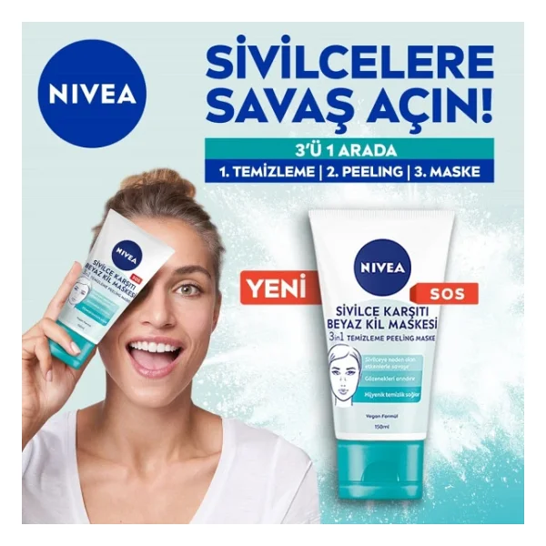 Nivea Sivilce Karşıtı 3'ü 1 Arada 150 Ml Beyaz Kil Maskesi - Görsel 6