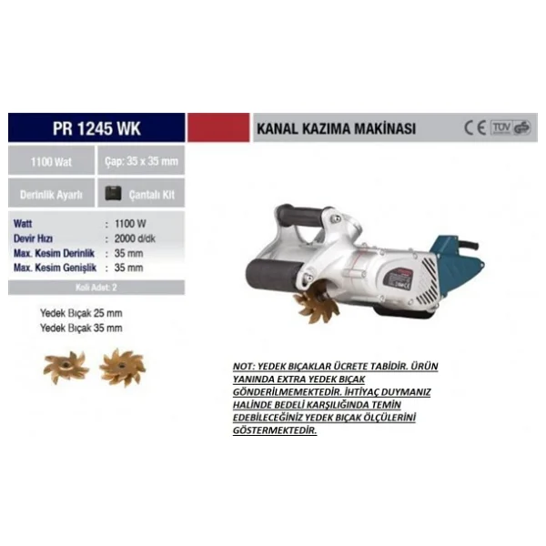 Proter Pr 1245 Wk 1100 W Kanal Açma Makinesi - Görsel 6