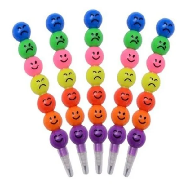 Emoji Yumurtlayan Yuvarlak Kurşun Kalem 4 Grup 28 Uç - Görsel 3