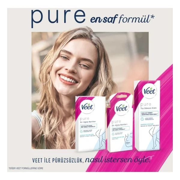 Veet Pure Hipoalerjenik Yüze Özel 20'li 3 Adet Sir Ağda Bandı - Görsel 6