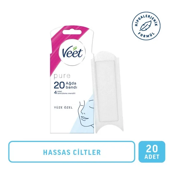 Veet Pure Hipoalerjenik Yüze Özel 20'li 4 Adet Sir Ağda Bandı - Görsel 3