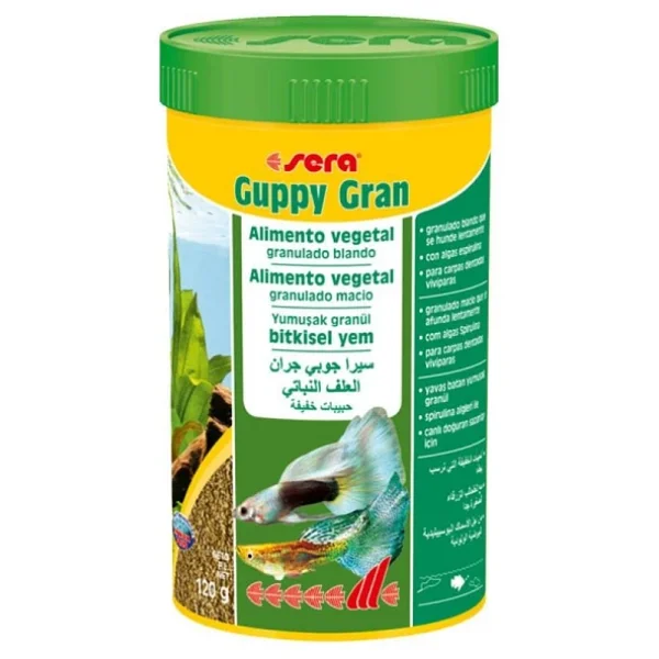 Sera Guppy Gran Nature 250 Ml/120 Gr Granül Balık Yemi - Görsel 5
