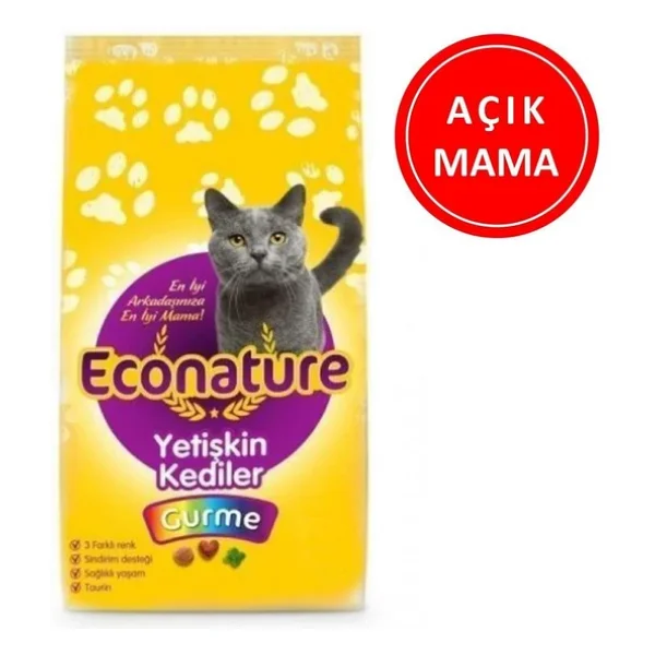Econature Gurme 1 Kg Yetişkin Kuru Kedi Maması - Açık Paket - Görsel 5