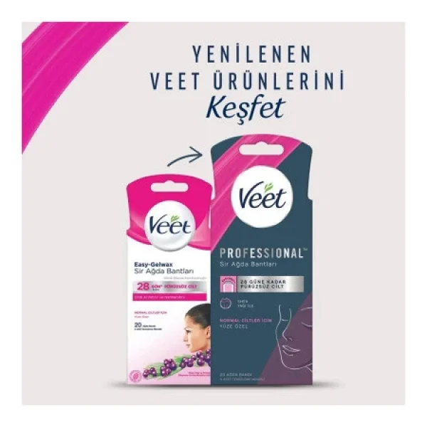 Veet Professional Normal Ciltler İçin Yüze Özel 20'li 2 Adet Sir Ağda Bandı - Görsel 5