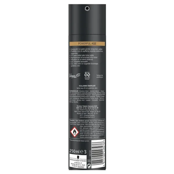 Taft Powerful Age Mega Güçlü No:5 250 Ml Saç Spreyi - Görsel 6