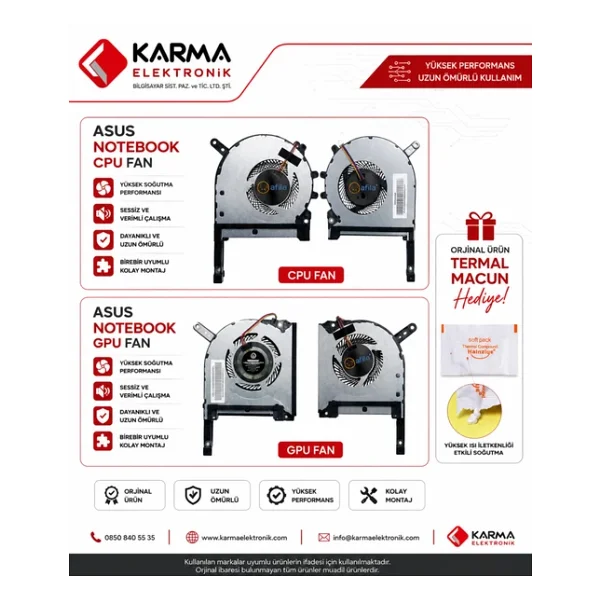 Asus Dfs5k12304363h Fmlb, 13nr00s0m09011, Dq5d577k003 Fan - Görsel 5