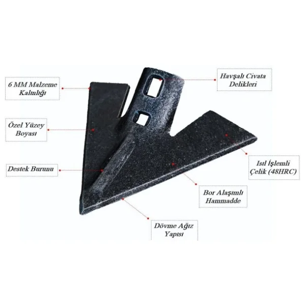 Demiray Celik 6 Mm Kultivator Pabucu 9 Adet - 24 Cm Kaz Ayagi Bicagi - Görsel 4