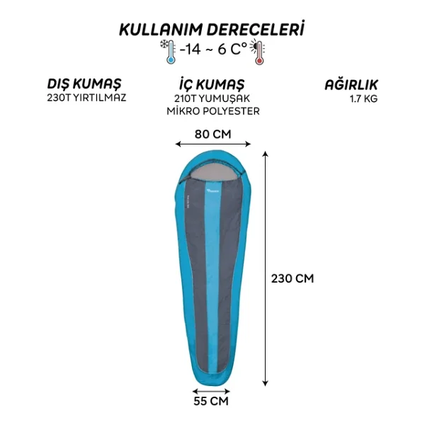 FreeCamp Trek Lite Classic 300 Uyku Tulumu - Görsel 4