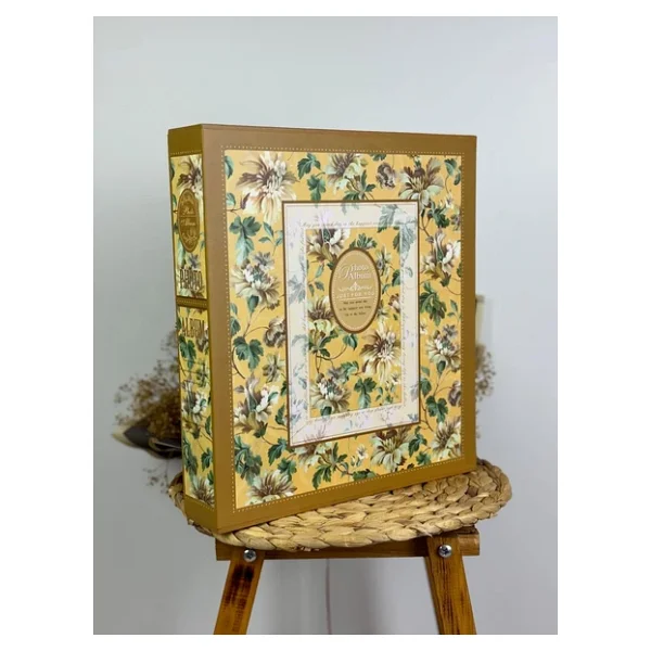 Rabsev 10x15cm 500 Fotoğraf Kapasiteli Kutulu Çiçek Desenli Lüks Ofset Fotoğraf Albümü - Görsel 4