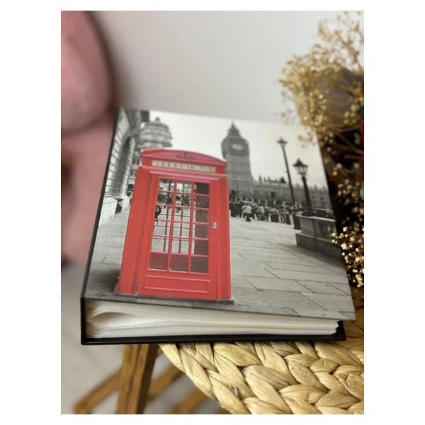 Rabsev Fotoğraf Albümü 10x15cm 200 Fotoğraf Kapasiteli Renkli Telephone Desenli Anı Albümü - Görsel 5
