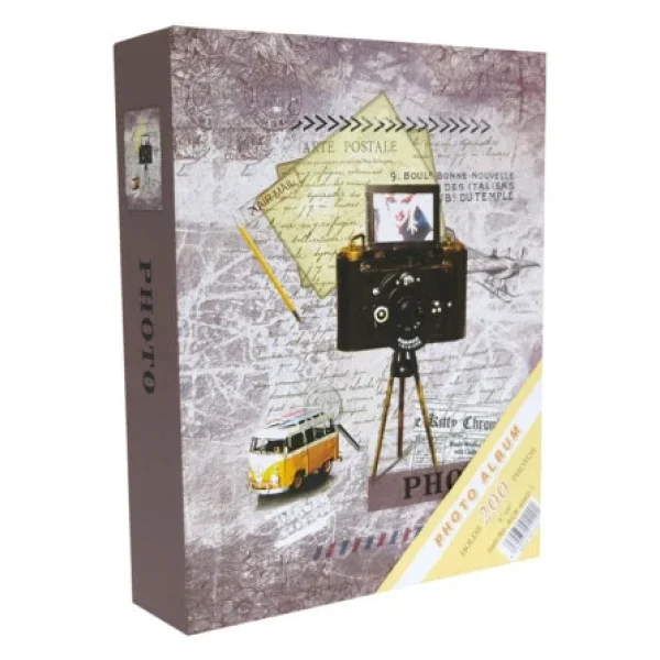 Rabsev Rs4602-1 Fotoğraf Albümü 10x15cm 200 Fotoğraf Kapasiteli Kamera Desenli Anı Albümü - Görsel 3