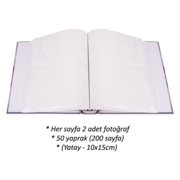 Rabsev Rs038 Fotoğraf Albümü 10x15cm 200'lük Lüx Desenli Kutulu Not Yazılabilir - Görsel 5
