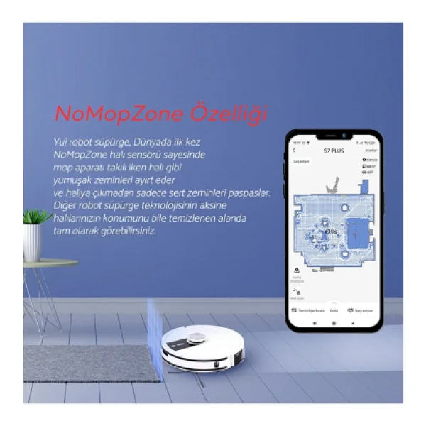 Yui S7 Nomopzone Mop Akıllı Robot Süpürge - Görsel 2