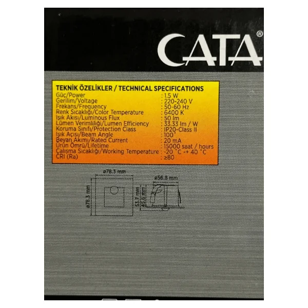 Cata Ct-5183 1.5 W Sensörlü LED Spot - Görsel 4