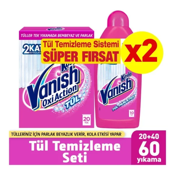 Vanish Kosla Tül Toz 450 Gr X 2 Adet + Vanish Kosla Tül Parlatıcı 450 Ml X 2 Adet - Görsel 2