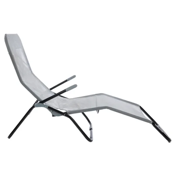 Andoutdoor Tumbona Katlanır Şezlong-Gri - Görsel 4