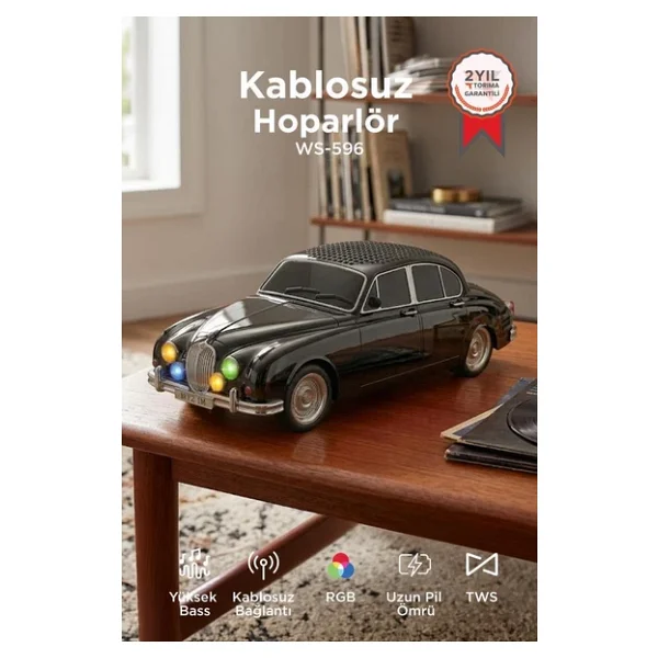 Wster Ws-596 Siyah Araba Nostaljik Radyo - Görsel 6