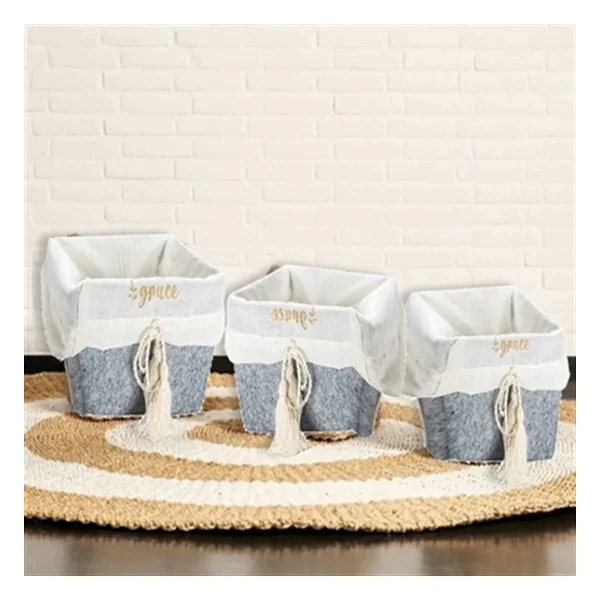 Çok Amaçlı Saklama Organizer Kutu Kare Keçe Sepet (Mini) - 03433 - Görsel 8