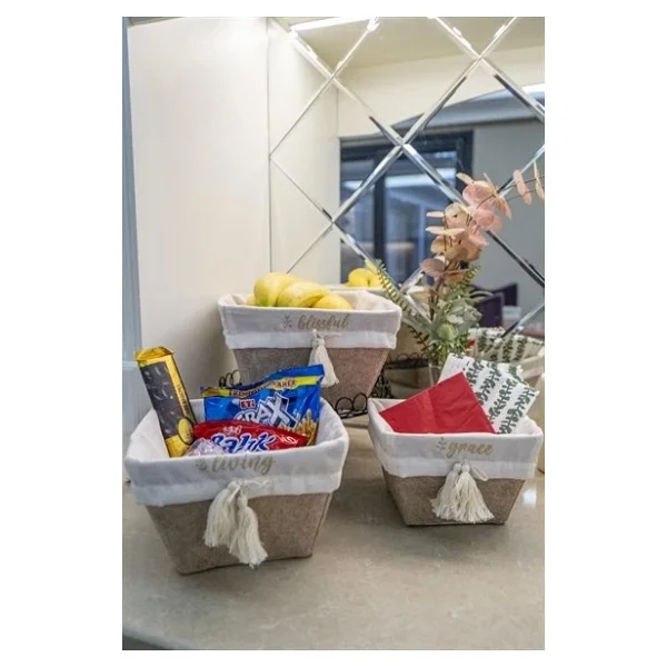 Çok Amaçlı Saklama Organizer Kutu Kare Keçe Sepet (Mini) - 03433 - Görsel 7