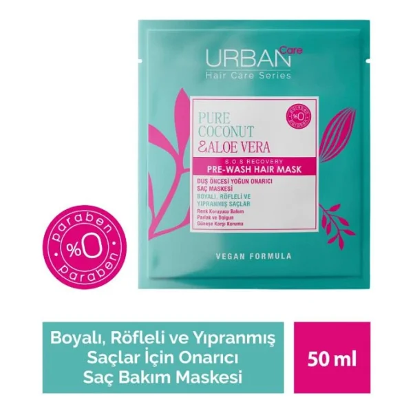 Urban Care Coconut & Aloe Vera Renk Koruyucu Duş Öncesi Saç Bakım Maskesi 50 Ml - Görsel 3