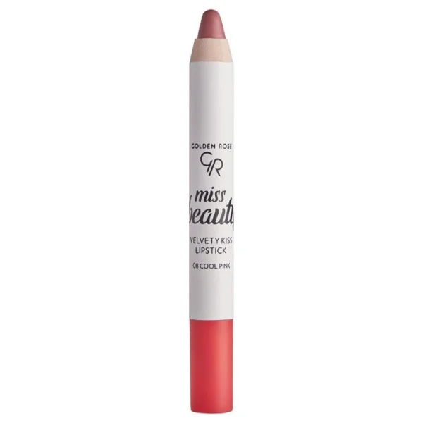Golden Rose Miss Beauty Velvety Kiss Kalem Ruj Cool Pink No: 08 - Görsel 5