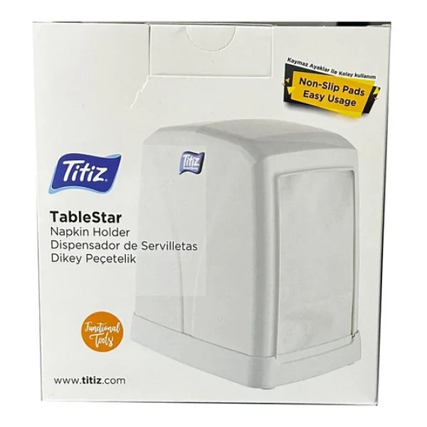 Titiz Tp-255 Tablestar Masaustu Dispenser Pecetelik / Pecete Kutusu / Beyaz - Dikey - 1 Adet - Görsel 4