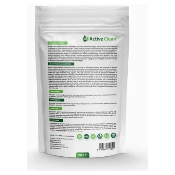 Active Clean 240 Gr 2 Adet Kedi Kumu Koku Giderici - Görsel 4