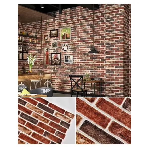 Renkli Duvarlar 70x70cm 1 Adet Silinebilir Yapışkanlı Çok Renkli Tuğla Desen Salon Şömine Duvar Kağıdı Paneli Nw149 - Görsel 7