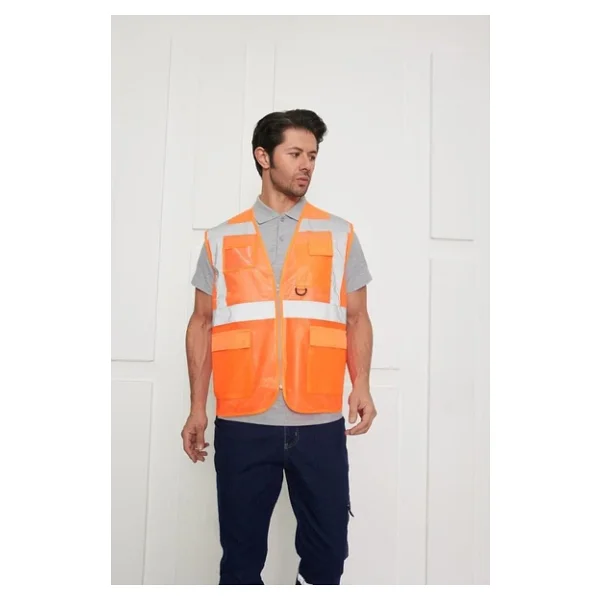 Orange Safety Mühendis Tipi Ikaz Yeleği (Turuncu) - Görsel 9