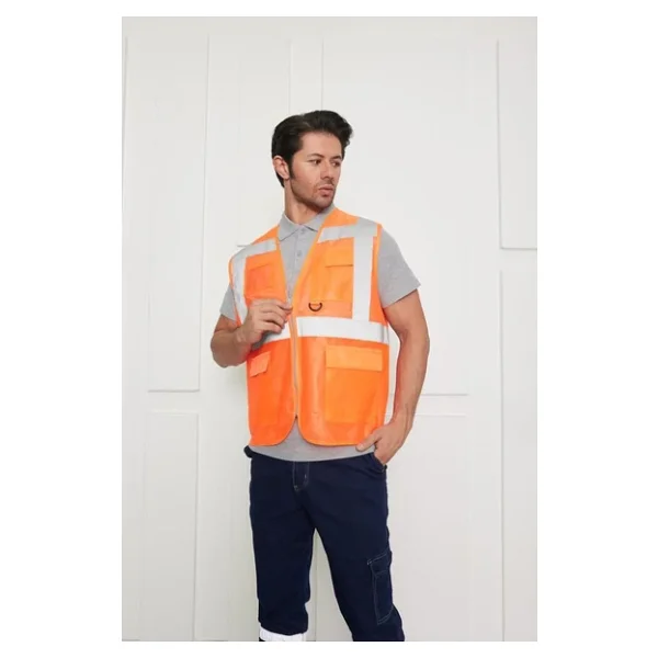 Orange Safety Mühendis Tipi Ikaz Yeleği (Turuncu) - Görsel 7