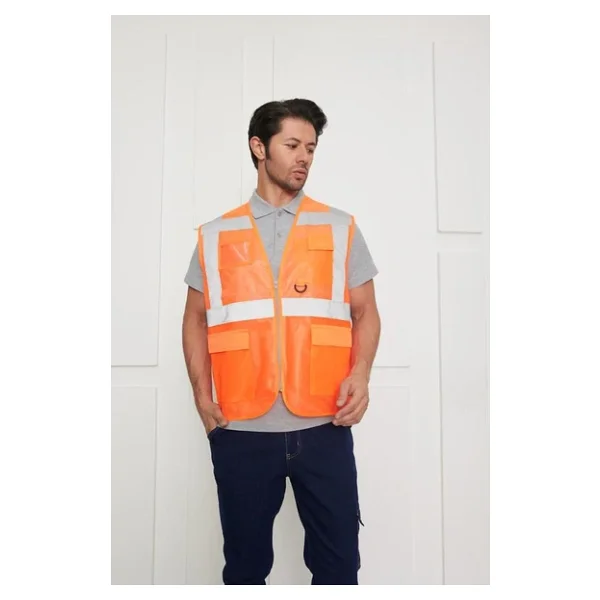Orange Safety Mühendis Tipi Ikaz Yeleği (Turuncu) - Görsel 3