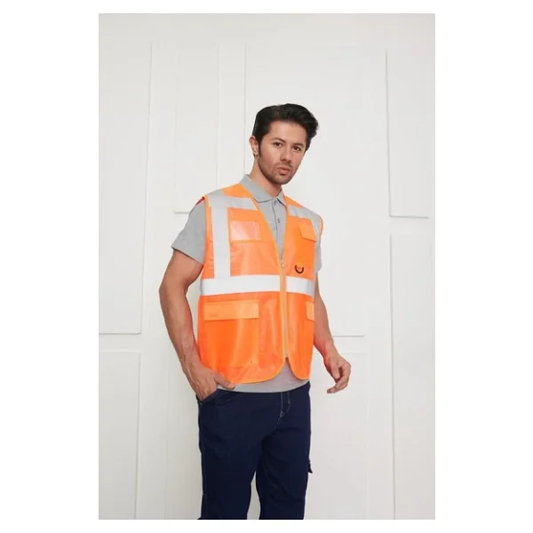 Orange Safety Mühendis Tipi Ikaz Yeleği (Turuncu) - Görsel 6