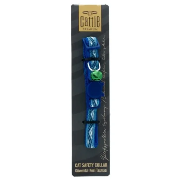 Cattie Desenli Mavi Kedi Boyun Tasması - Görsel 3