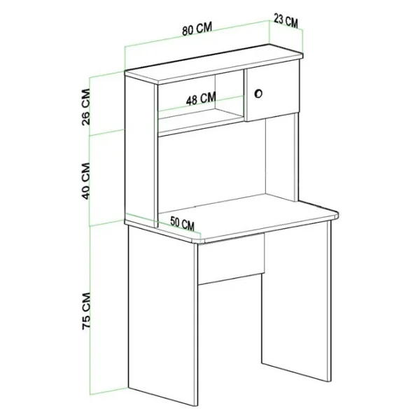Evdemo Milas 50x80 cm Çalışma Masası - Görsel 4
