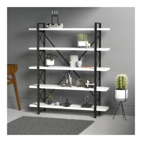 Evdemo Wood Metal Kitaplık - Görsel 3